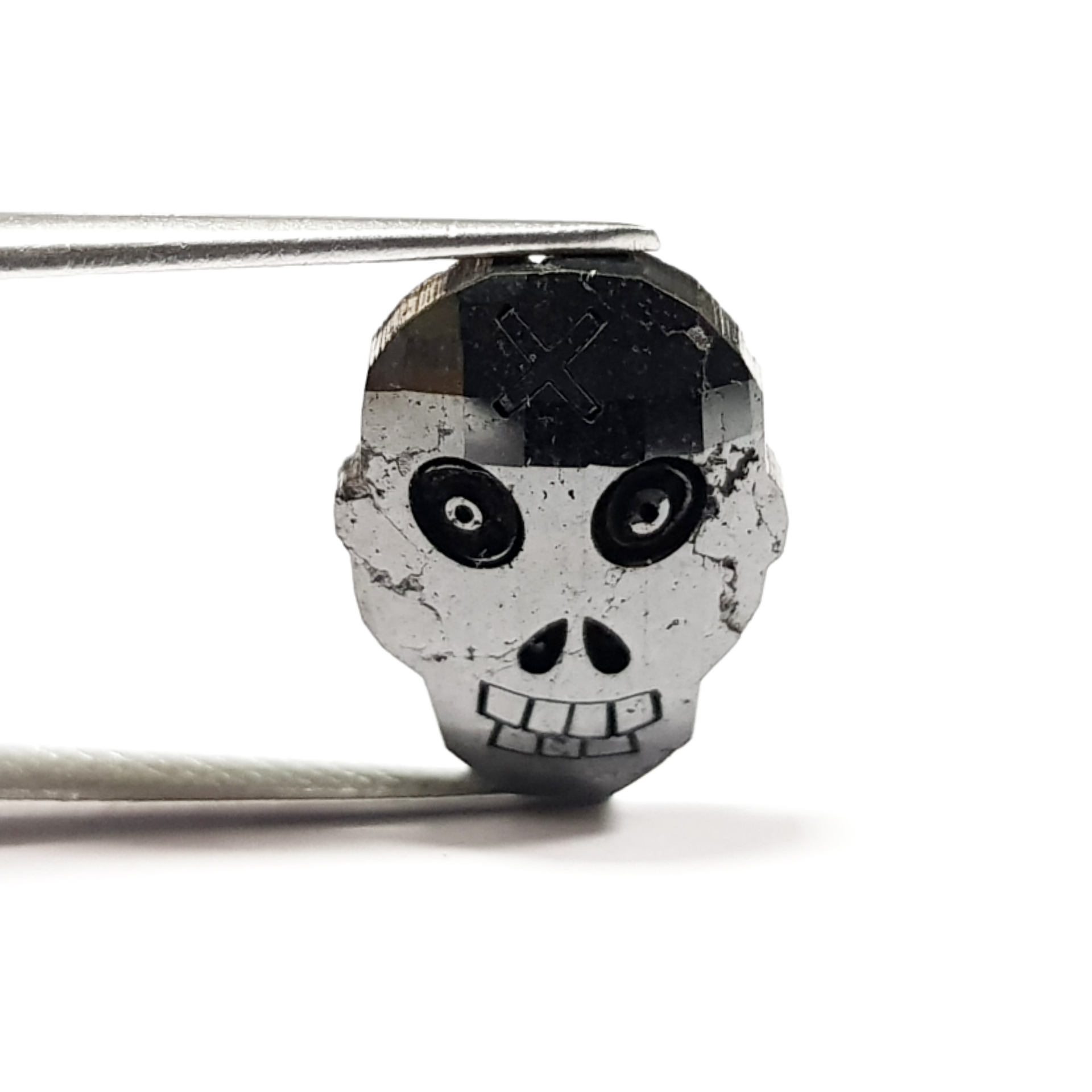 Skull Shape Diamond 12.00 X 8.00 MM Fancy Black Color Diamond for Pendent